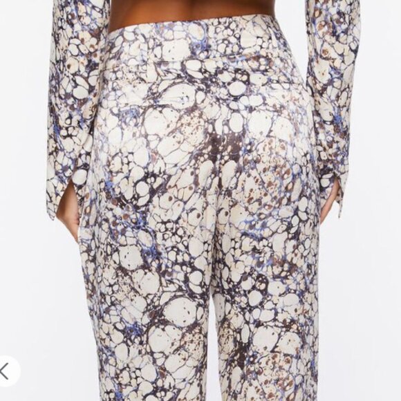 Forever 21 Satin Halter and Pant Set Marble print *Worn n Sitting in Bars w Cake - Picture 10 of 16